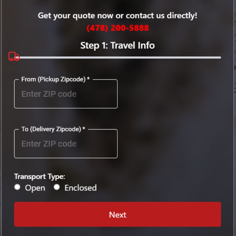 Enter Your Travel Information