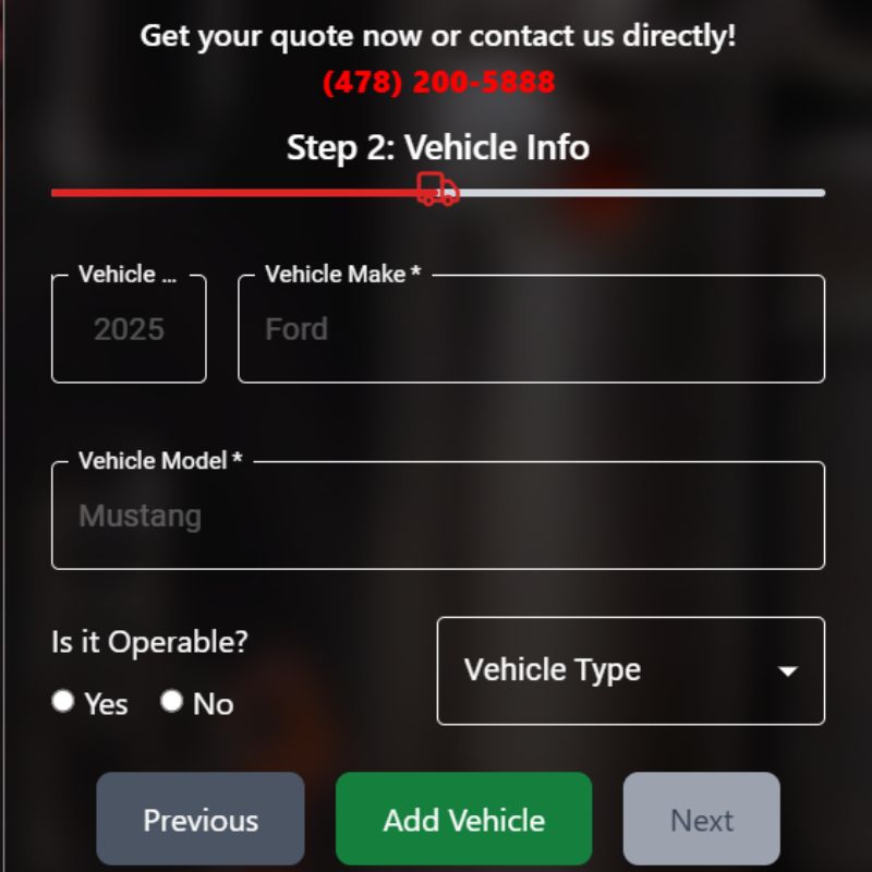 Provide Vehicle Information