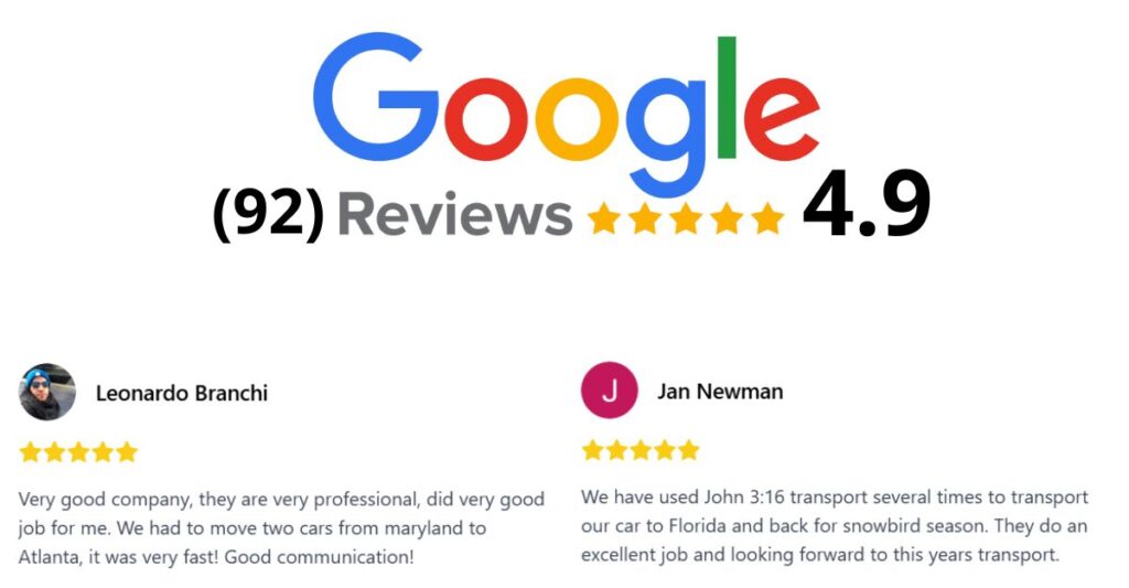 john 316 transport reviews google